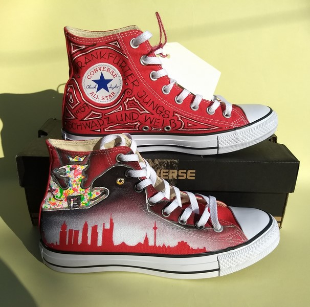 Custom Converse art shoes – less detailed design – Wild Bunny Arts
